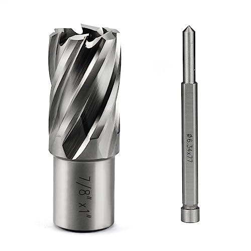 Annular Cutter JESTUOUS 7/8 Inch Cut Diameter 3/4 Weldon Shank 1 Cut Depth