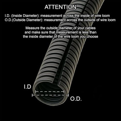 Electriduct 1/4" Flame Retardant Polypropylene Split Wire Loom - 25 Feet - size: 0.25 Inch