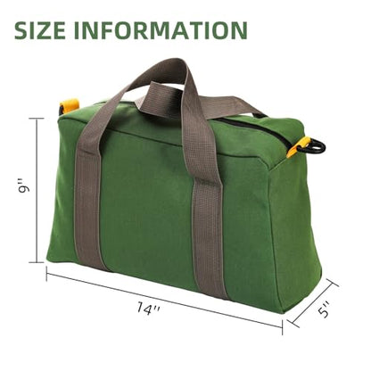 WRINGKIT 2 Pack Wide Mouth Tool Bags, 14 Inch, Large Capacity