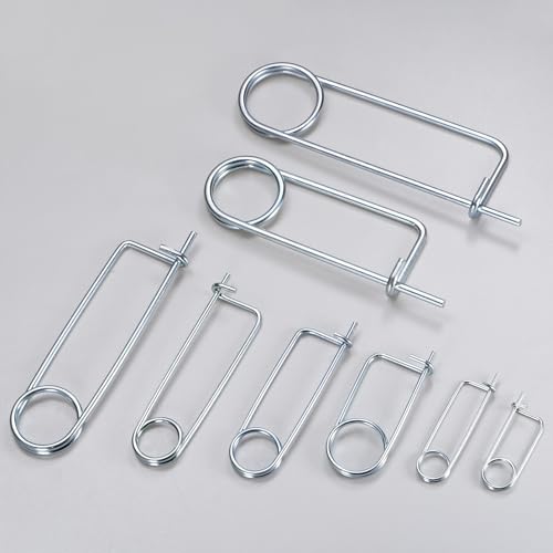 M METERXITY 6-Pack Brooch Shape Cotter Safety Pin, 2x45mm Spring Steel Pins Quick Lock Brooch Fastener for Garden/Lawn/Farm Hook, Heavy Retainer Clips - size: 2x45mm