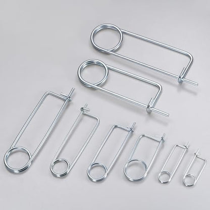 M METERXITY 6-Pack Brooch Shape Cotter Safety Pin, 2x45mm Spring Steel Pins Quick Lock Brooch Fastener for Garden/Lawn/Farm Hook, Heavy Retainer Clips - size: 2x45mm