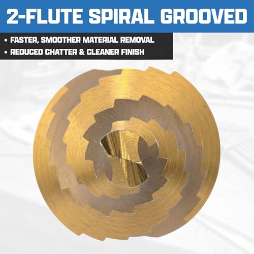 NEIKO 10602A Step Drill Bit, 13 Steps 1/8" to 1/2" Spiral High Speed Steel, Titanium Nitride Coated, 1/4" Quick Change Step Bits for Steel, Metal, Wood, Plastic, Unibit Cone Drill Bits, Two Flute - size: #1 (1/8 - 1/2", 13S), style: Spiral