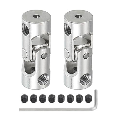 PATIKIL Rotatable Universal Steering Shaft 2mm to 2mm Inner Dia, 2 Pcs U Joint Shaft Coupling U Joints Coupler Connector Accessories with M4 Screws for Motor Model Robots - size: 2mm to 2mm