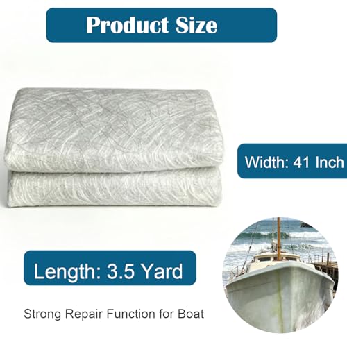 Fiberglass Mat, 3.5 Yards X 41" Wide Fiberglass Chopped Strand Mat, Strong Repair Function- Suit for Surfaces and Reinforces Repairs - size: 3.5 Yards X 41" Wide