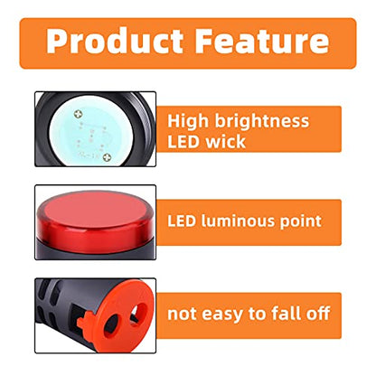 GASHER 12V/24V/110V 20mA Energy Saving Indicator Light Mounting Hole Size 22mm (7/8 Inch) Red Green Yellow (24V) 6 Pcs - style: 24V