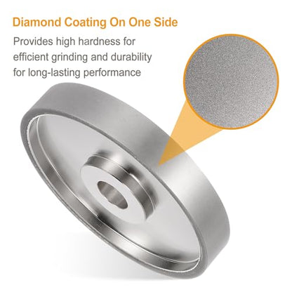 HARFINGTON Diamond Lapidary Wheel 6 Inch x 1 Inch Arbor Hole 600 Grit Grinding Wheels for Stone, Marble, Glass, Ceramics, Crystal, Carbide, Steel - size: 600 Grits