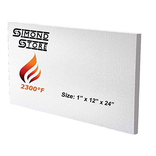 Ceramic Fiber Insulation Board, 1" x 12" x 24", 2300F Rated, Pack of 1 - size: 1" x 12" x 24" / 1 Piece