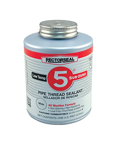 RectorSeal No. 5 27541 Pipe Thread Sealant, Lubricates & Protects Threads, Soft Setting, Slow Drying, & Permits Easy Breakout, Contains No Other Metals, 1 Pint