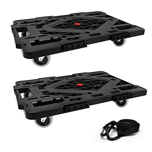 Nellyke Furniture Movers with Wheels, 2 Pack Large Furniture Dolly, 880 Lbs Capacity with 120in Rope, Connectable and Portable Dollies for Heavy Appliance, Black - color: Black/2 Pack-lar