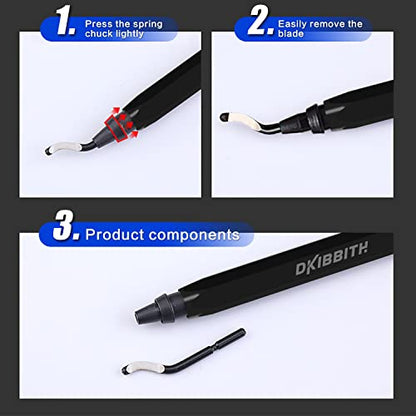 Deburring Tool Set 11 Pieces of High Speed Steel Rotary Burr Removal Blades, Ideal for Deburring Tool,1 Black Handle - style: 11 Pcs Deburring Tool
