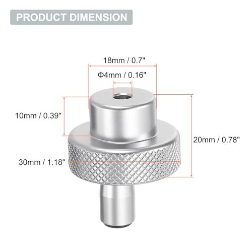 HARFINGTON Aluminum Alloy Handwheel 30mm OD 4mm Bore Lathe Hand Wheel with Rotate Handle Aluminum Milling Machine Handle with Wrench and 2pcs Screws for Milling Machine Lathe, Silver Tone - size: 30mm x 4mm