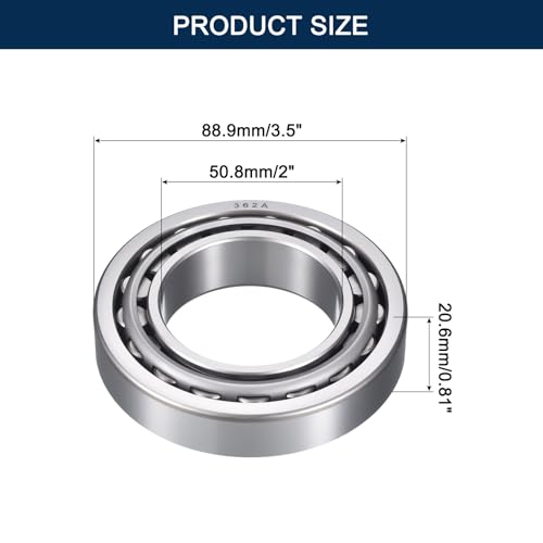 2 Pack 368A/362A Tapered Roller Bearing Cone and Cup Set - size: 368A/362A