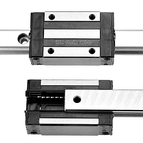 [2 Pack] HGR20/HGH20 400mm / 15.74inch Linear Sliding Rail Guide with 4 HGH20CA Linear Bearing Sliding Carriage Block for 3D Printer, CNC Machine and Routers (400mm, HGR20/HGH20) - size: 400mm