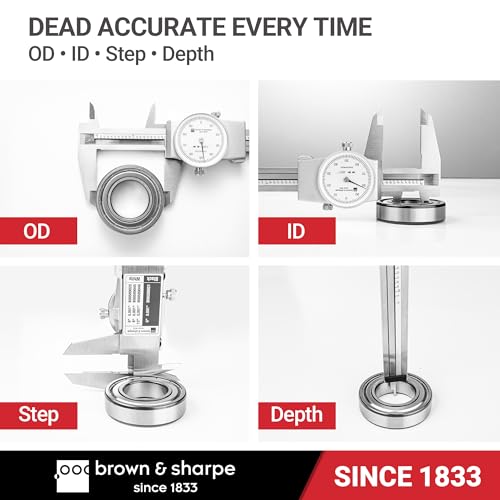 Brown & Sharpe 8-Inch Dial Caliper–Precision Stainless Steel Measuring Tool - size: 8 Inch