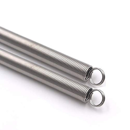 2Pcs Zinc Plated Steel Wire Extension Spring 15 Inch