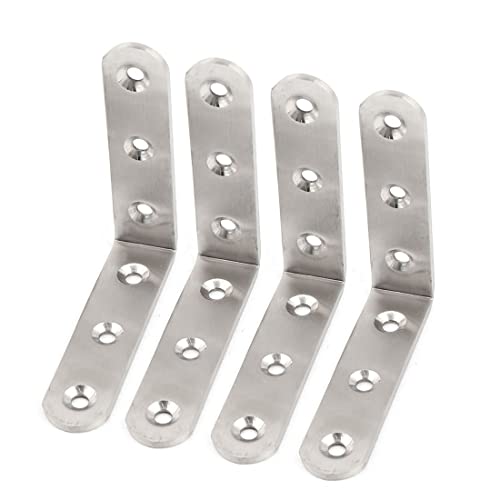 L Bracket Corner Brace Joint Angle Brackets 90mm/3.5" x 90mm/3.5" -4pcs - color: Silver, size: 3.54" x 3.54"