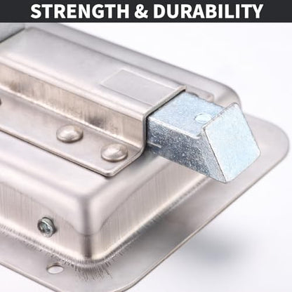 Truck Tool Box Lock Replacement kit, 2PCS Stainless Steel Paddle Latch Truck Bed Toolbox Handle, Trailer Door, RV, Camper, ATV, UTV, 5.85" L x 4.25" W with Keys - color: Silver, size: 2PC (5.5"L x 4.3"W x 1.6"H)