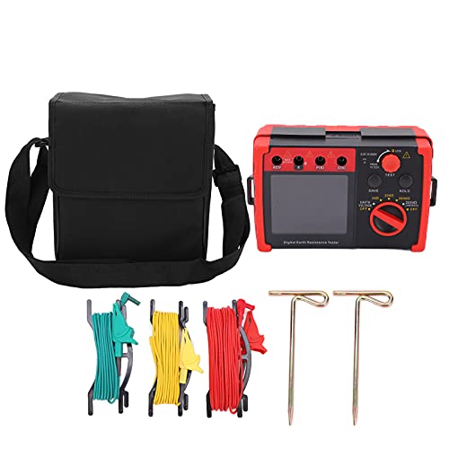 Eujgoov Digital Earth Resistance Tester, 2000 Ohm Ground Resistance Meter