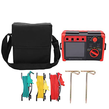 Eujgoov Digital Earth Resistance Tester, 2000 Ohm Ground Resistance Meter