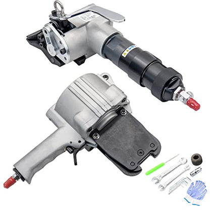 Pneumatic Steel Strapping Tools Metal Banding Machine Heavy Duty Tensioner and Cutter Sealer for 1.25inch（32mm）Width Metal Belt, Portable Packaging