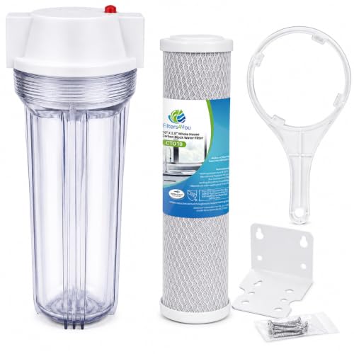 CFS Water Filter Housing Kit, 10 x 2.5 in, 1/2 in NPT, Carbon Block - size: 10 x 2.5 in, 1/2 in NPT