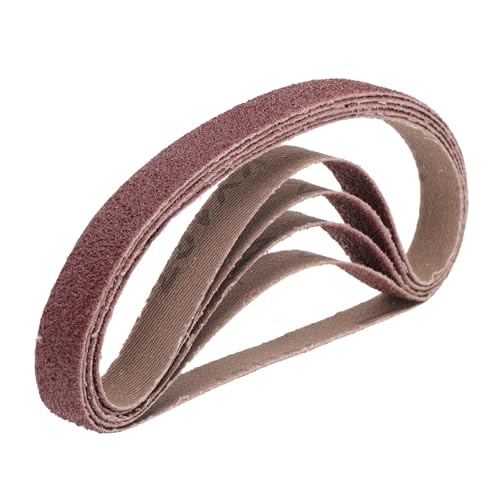 uxcell 5pcs 2-1/2" x 16" Sanding Belts 80 Grits Aluminum Oxide Abrasive Belt Sander Paper Sanding Papers for Metal Wood Grinding Polishing, Reddish Brown - size: 80 Grits