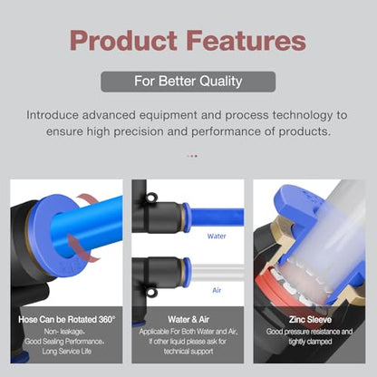 SNS Push to Quick Connect Tube Fitting Elbow 6mm Tube OD Union Plastic(10 PCS) SPV-6 - size: SPV-6