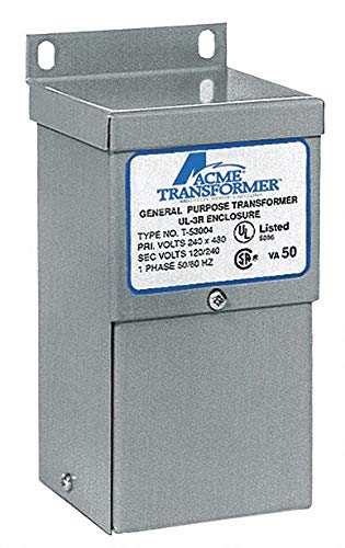 Acme Electric T153004 Low Voltage Distribution Transformer, Single Phase, 240 x 480 Primary Volts - 120/240 Secondary Volts, 0.05 kVA