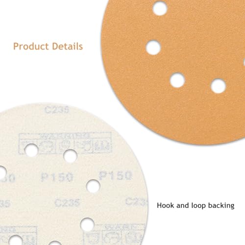 50 PCS 150 Grit 5 Inch 8 Hole Sanding Discs - style: 150 Grit,50-Pack