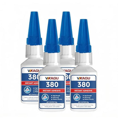 380 Super Glue Black High-Viscosity Instant Adhesive 20g Suitable for Metal Plastic and Rubber 4 Pack - size: 380, style: 4 Pack