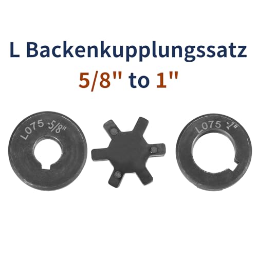 uxcell 5/8" to 1" L075 Flexible 3-Piece L-Jaw Coupling Coupler Set & Buna-N NBR Rubber Spider for Log Splitter Hybrid Equipment - size: 5/8" to 1"