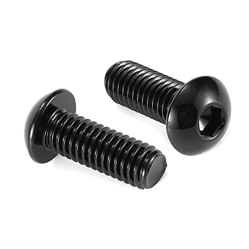 1/4-20 x 1 Button Head Socket Cap Bolts Screws, 20Pcs 304 Stainless Steel 18-8, Allen Hex Drive, Black Oxide by SG TZH(with Hex Spanner) - size: 1/4-20 x 1"