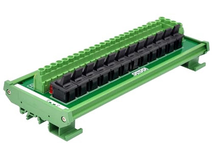 DIN Rail Mount 12 Channel Paddle Switch AC 115V 230V Power Distribution Strip Module - style: Paddle Switch, DIN Rail Mount
