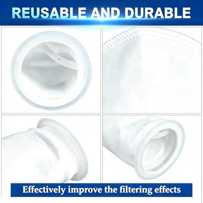 50 Micron Filter Bag Polypropylene 4" x 15" with Plastic Ring - size: 4" x 15", style: 50 Micron Filter Bag