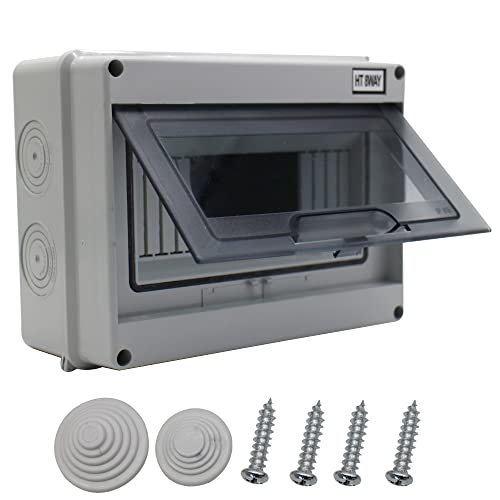 MAKERELE Distribution Protection Box with DIN Rail IP65 ABS 8 Way - size: 8WAY-200mmx155mmx92mm