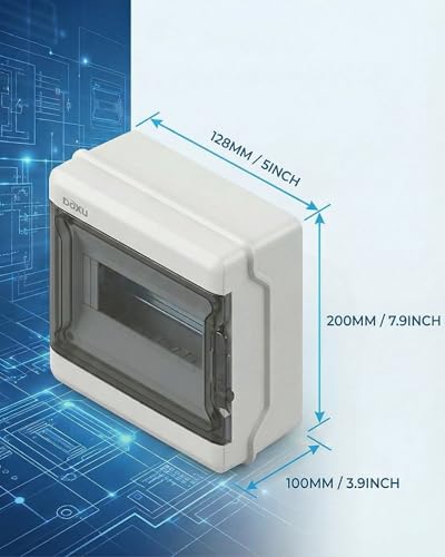 Circuit Breaker Box, IP66 Distribution Protection Box (AT-4 Way-H) - size: 4 - 5x7.9x3.9 INCH