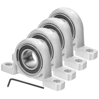 MECCANIXITY Pillow Block Bearing 1" (25mm) Bore Vertical Zinc Alloy Steel Mounted Flange Pillow Block Self-Alignment Insert Bearings Housing Pack of 4, KP005 - size: 25mm