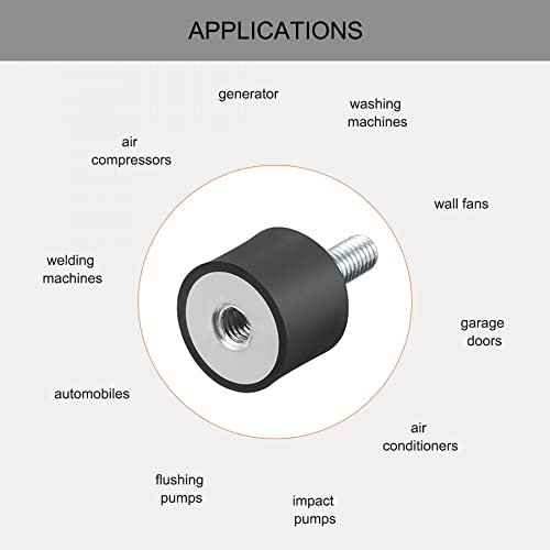 uxcell M6 Male Female Rubber Mounts, 1pcs Shock Absorber, for Motor Generator Compressor Garage Reverse Osmosis Pump Impact Air Generator Car Bobbins, D20mmxH15mm - size: M6*18 D20*H15