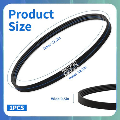 WH01X27538 Washer Drive Belt Replacement for GE/Hotpoint Washing Machines Parts AP6328256, PS12299369, 4587903, 290D1101P005, Industrial V-Belt Washer Motor Replacement Accessories (1 Pack) (darkish) - color: darkish