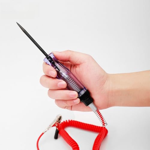 Automotive Test Light,Premium LED Bulb Automotive Circuit Tester, 6-24V Test Light with PU Extended Spring Wire, Sharp Hard Steel Probe Vehicle Circuits Low DC Voltage Light Tester - size: 6-24V