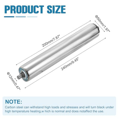 MECCANIXITY Stainless Steel Conveyor Roller 2" Diameter 8" Length Gravity Transmission Replacement Part Galvanized End (Silver) - size: 2"x8"