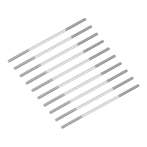 METALLIXITY Double Ended Stud Screws (M3 Thread 90mm Length) 10pcs, 304 Stainless Steel Dual Threaded Rod Bolts - for House Maintenance - size: M3x90mm