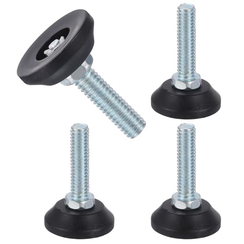 uxcell 5/16"-18 Thread Furniture Feet Levelers, 4Pcs 30mm l Adjustable Furniture Feet Screw in Threaded Leveling Leg Screw on Chair Foot Glides Leveling for Table Chair Cabinet Black - size: 5/16"-18 30mm