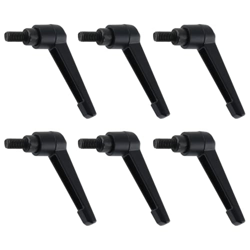 Clamping Lever Handles M6 x 12mm Push Button Ratchet Lever Male Threaded Stud Adjustable Handles Hand Knobs Rotating Screw Handles Bolts with Locking Lever -6pcs - size: M6 x 12mm