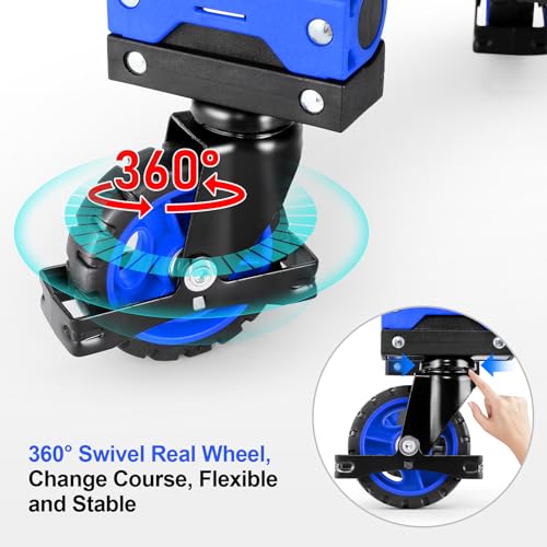 Folding Hand Truck Dolly, 330lb Convertible 4 to 2 Wheel Moving Cart, Blue - size: 330LB Blue