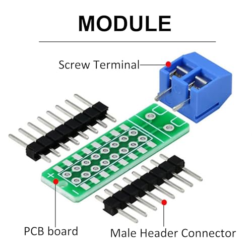 5PCS 2x6 Position Terminal Block Distribution Module, 2-Pin Screw Terminal to 2.54mm Pitch Dupont Pin Adapter Board, PCB Terminal Block Kit - size: 5 PCS