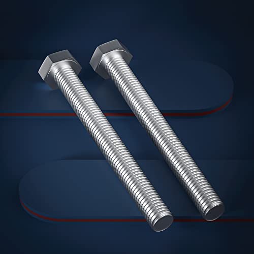 1/2-13 x 4 (1 to 7" Optional) Hex Head Screw Bolt, Stainless Steel 18-8(304), Fully Threaded,5pcs - size: 1/2-13 x 4"