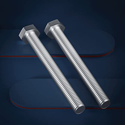 1/2-13 x 4 (1 to 7" Optional) Hex Head Screw Bolt, Stainless Steel 18-8(304), Fully Threaded,5pcs - size: 1/2-13 x 4"