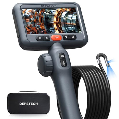 DEPSTECH 10FT Articulating Borescope, Dual Lens Endoscope Camera with Light - size: 10FT, style: Dual Lens
