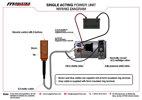 Magister Hydraulic Pump 12V DC Single Acting Power Unit with 8 Quart Plastic reservoir Max Pressure 2600 - color: Single Acting, size: 8 QTs